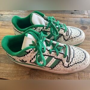 Adidas Pixelated Kids Sneakers Green and White